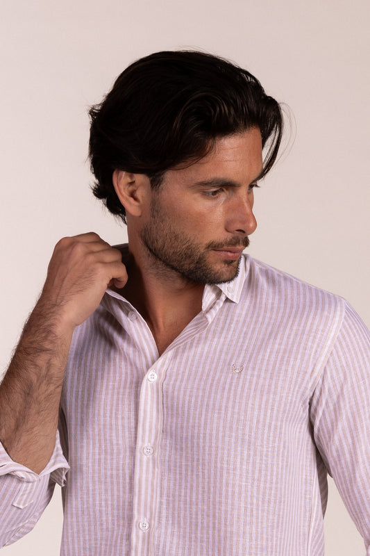 Camisa Lino Raya Beige | Ubrique