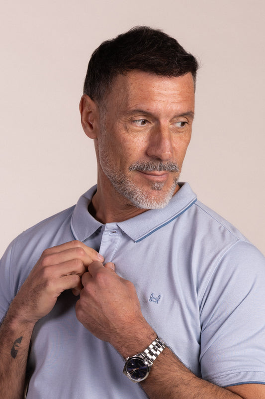 Polo Elástico Azul Celeste