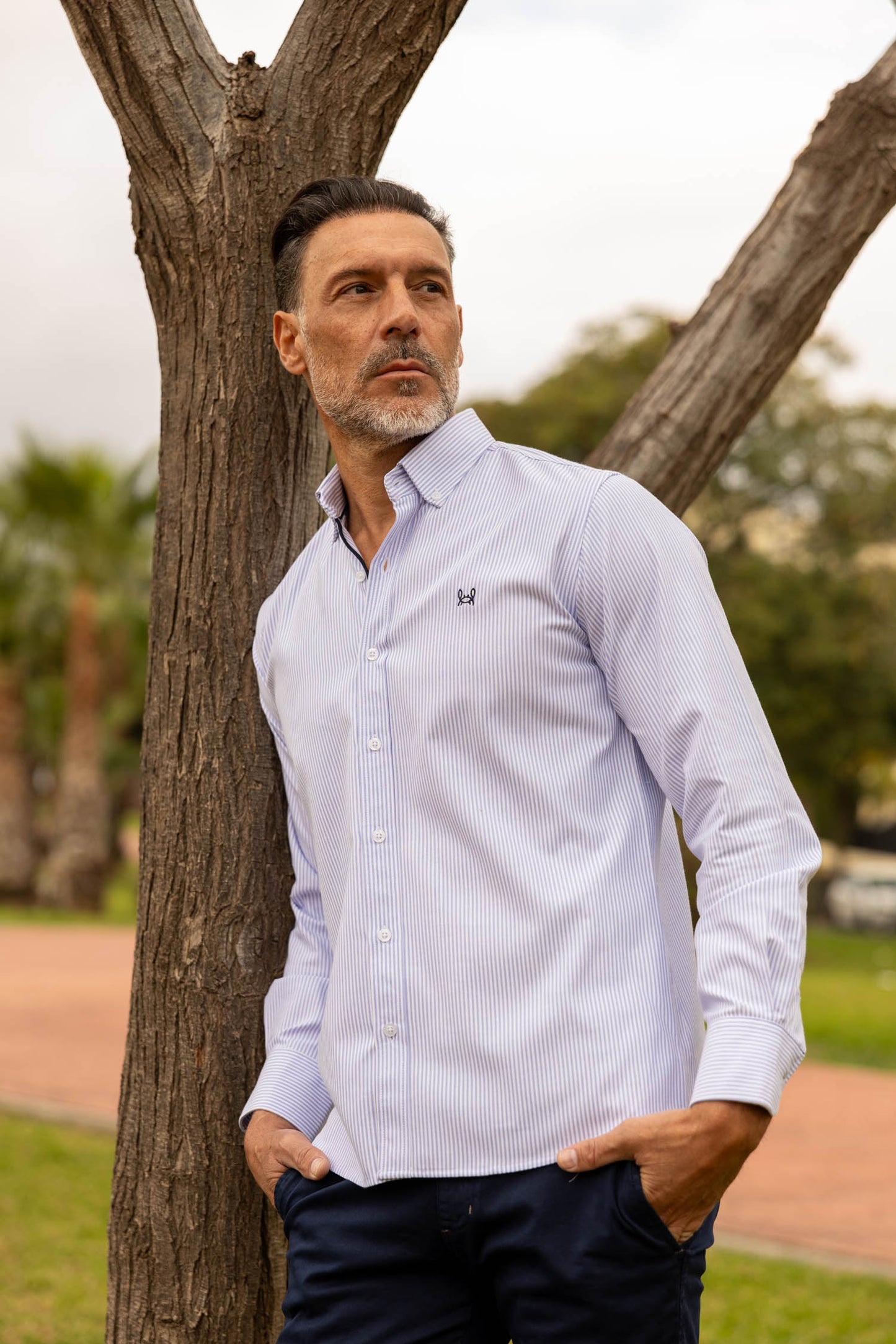 Camisa Rayas Oxford Azul Marino | Córdoba