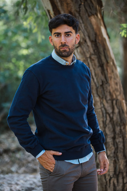 Sudadera Tacto Melocotón | Azul Marino