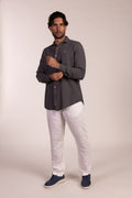 Camisa Lino Gris Ceniza | Capri
