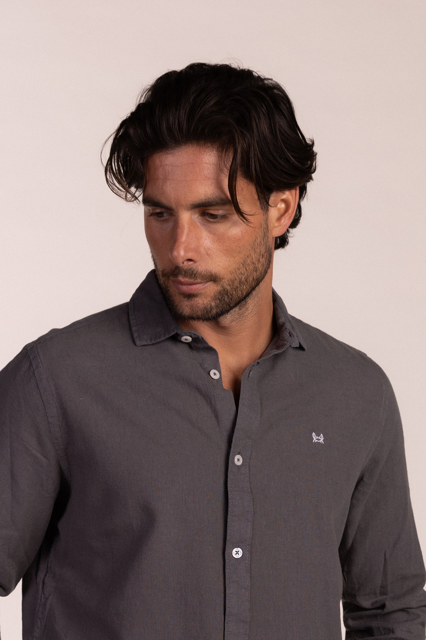 Camisa Lino Gris Ceniza | Capri