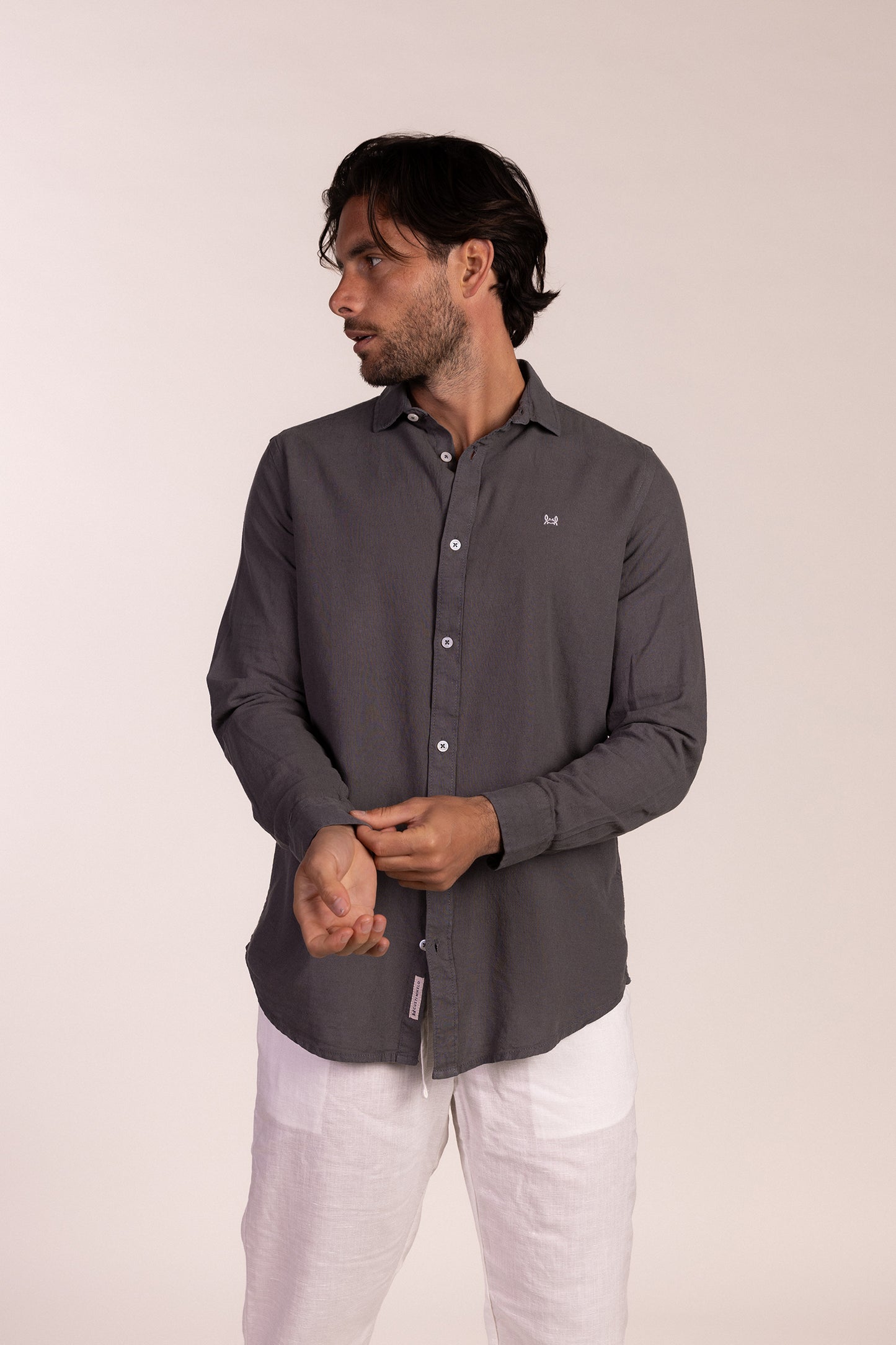 Camisa Lino Gris Ceniza | Capri