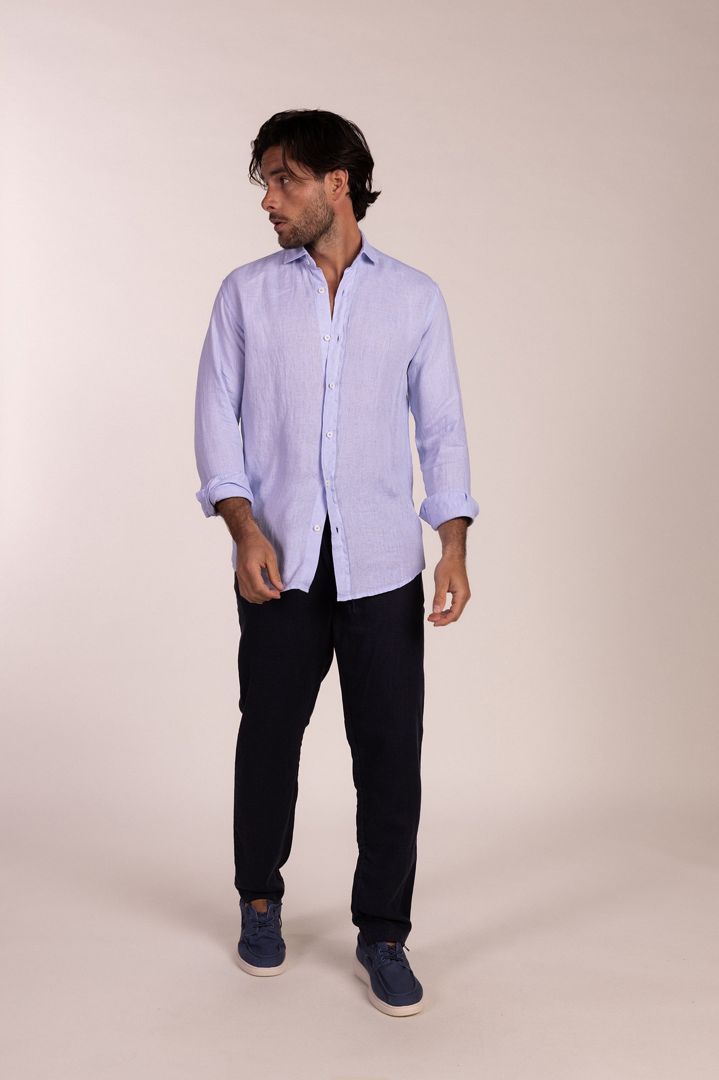 Camisa Lino Celeste | Lanzarote