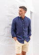 Camisa Lino Mao Marino | Mallorca