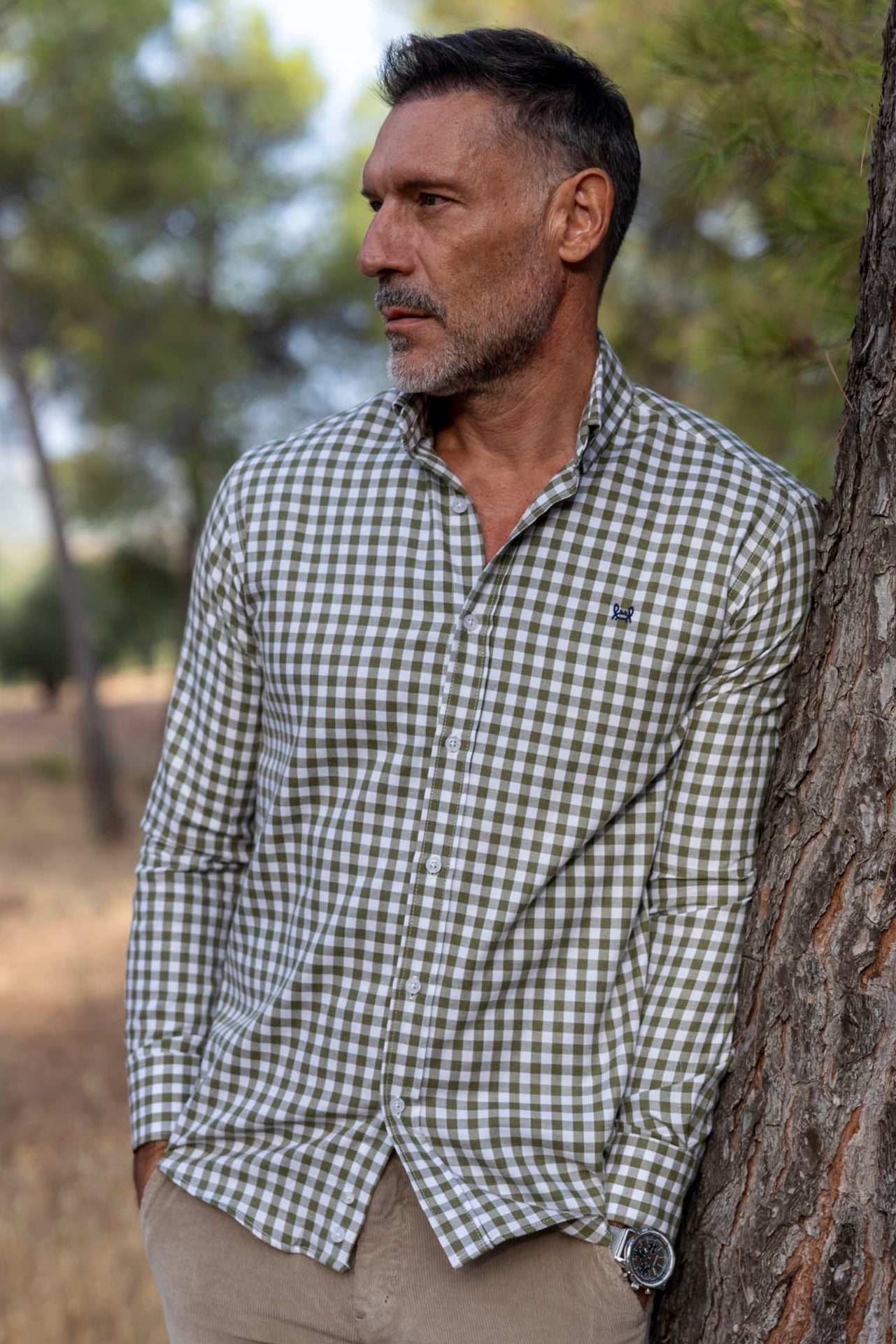 Camisa Cuadros Villela Kaki | Valladolid