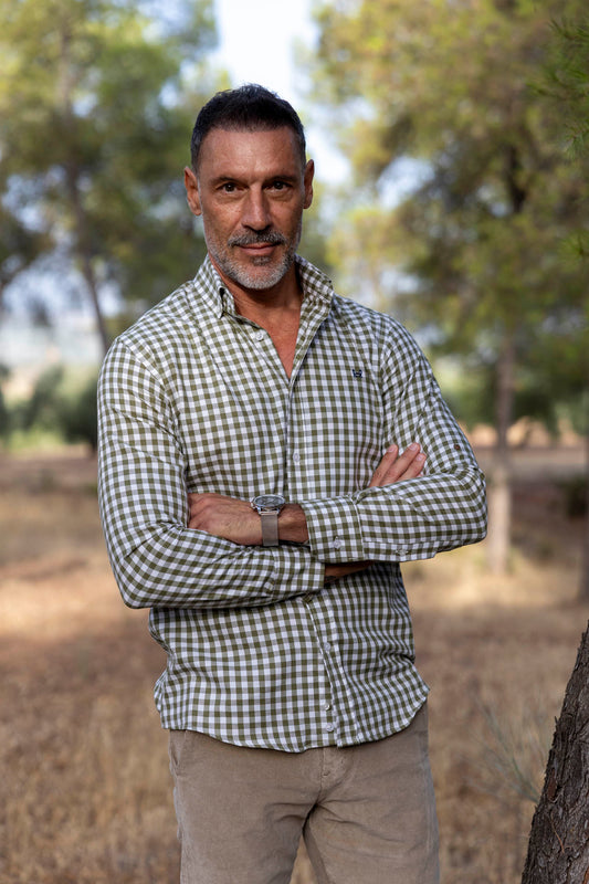 Camisa Cuadros Villela Kaki | Valladolid