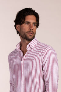 Camisa Lino Raya Granate | Grazalema