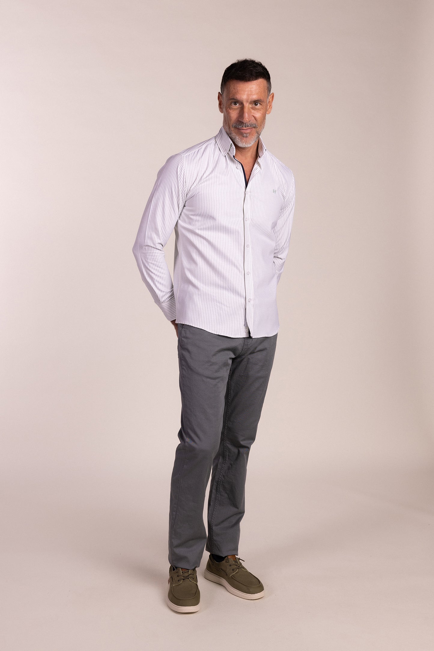 Camisa Rayas Oxford Manzana | Lucena
