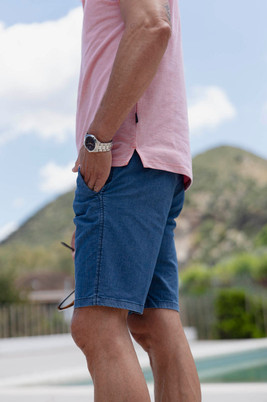 Bermuda Elástica Denim Break | Tencel