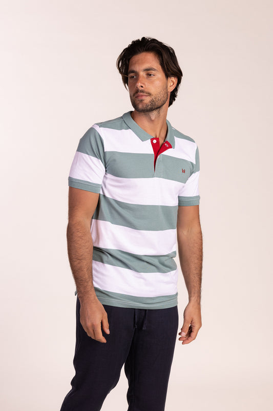 Polo Rayas Verde Azulado | Monaco