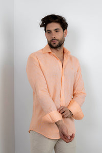 Camisa Lino Naranja | Ibiza