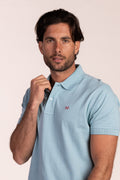 Polo Básico Manga Corta Azul Agua