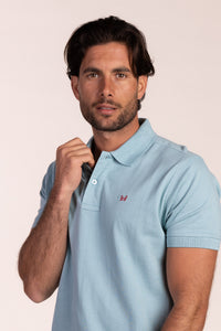 Polo Básico Manga Corta Azul Agua