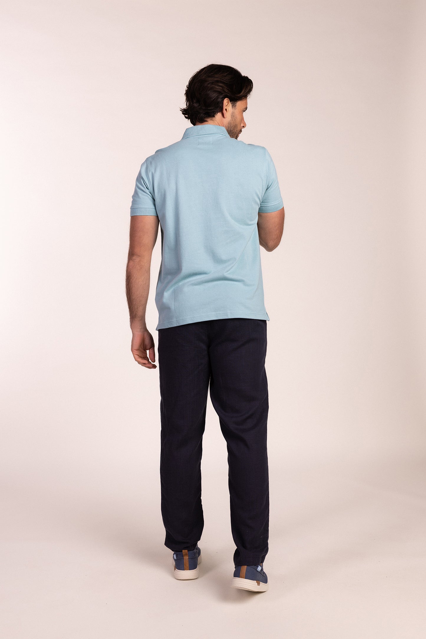 Polo Básico Manga Corta Azul Agua