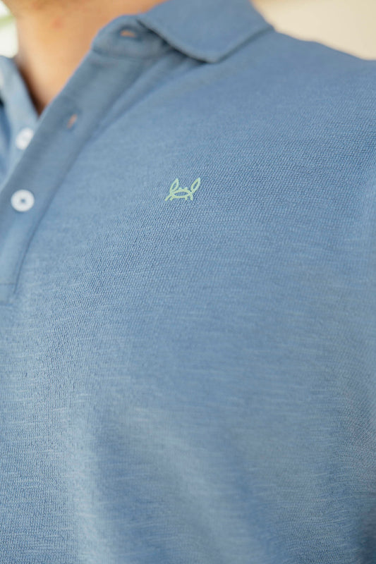 Polo Tejido Toalla Azul | Aitor