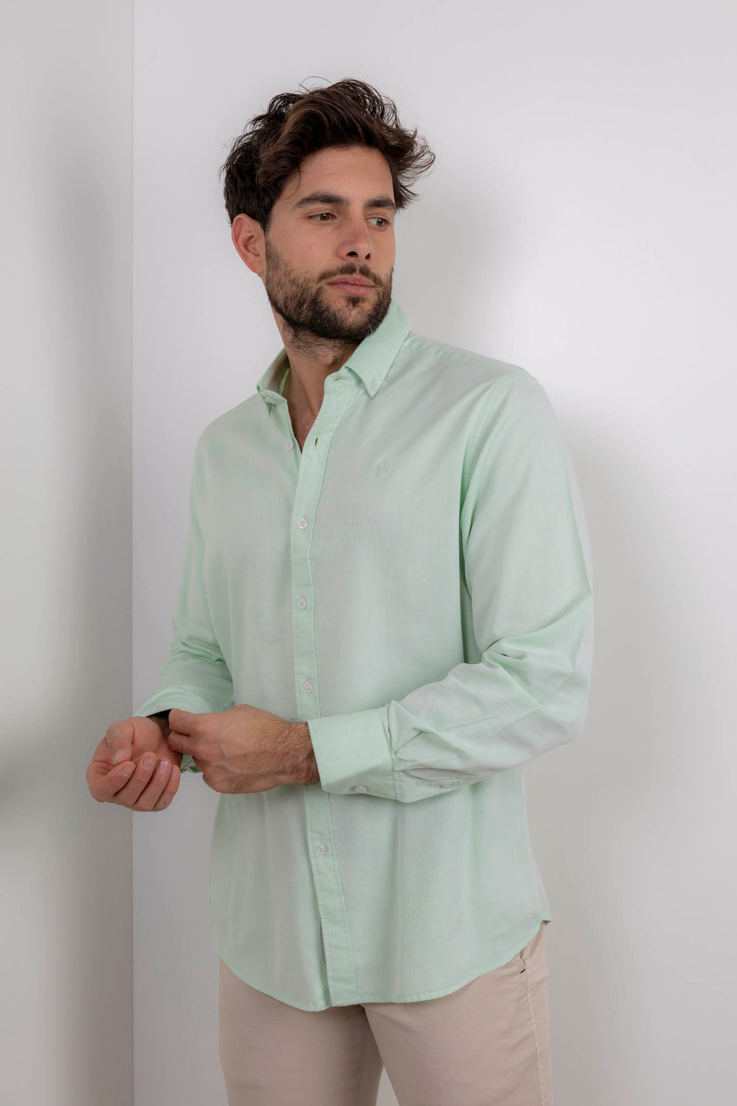 Camisa Lisa Algodón Verde | Aguadulce