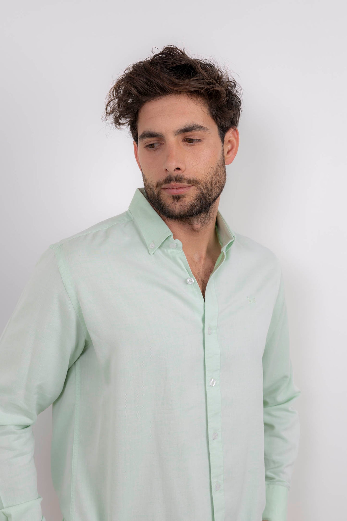 Camisa Lisa Algodón Verde | Aguadulce