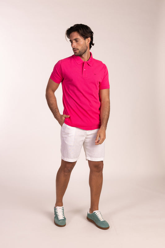 Polo Básico Manga Corta Frambuesa
