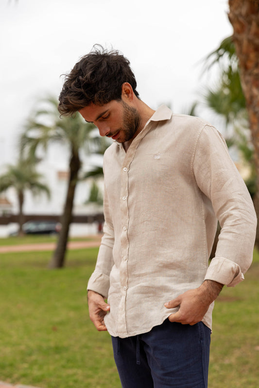 Camisa Lino Beige | Lanzarote