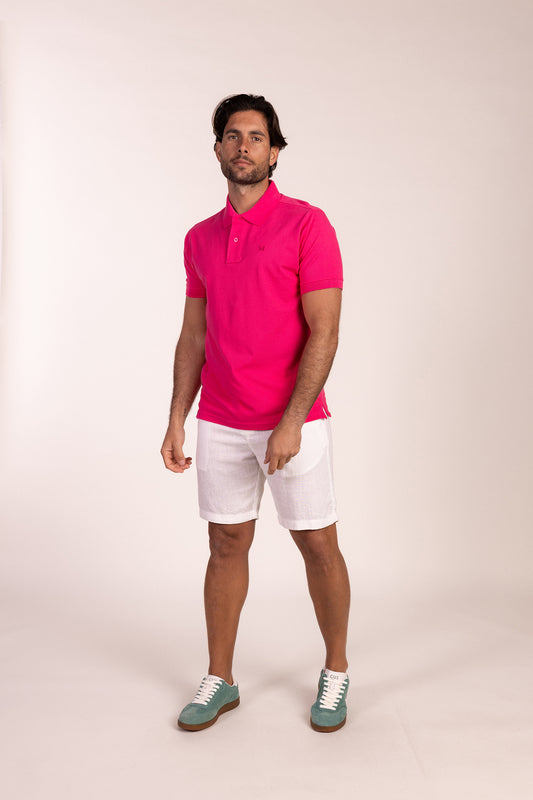 Polo Básico Manga Corta Frambuesa
