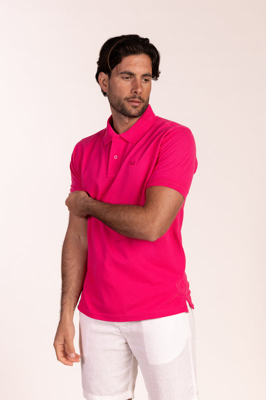 Polo Básico Manga Corta Frambuesa