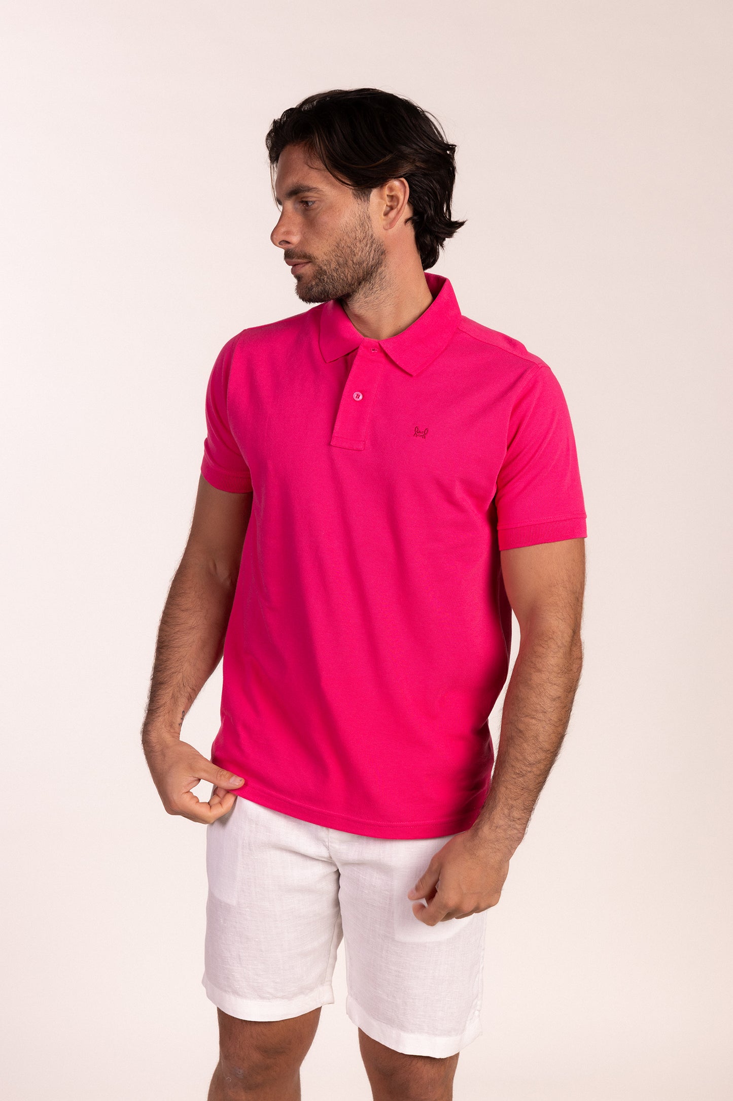 Polo Básico Manga Corta Frambuesa