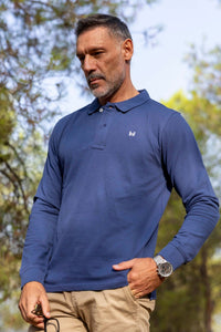 Polo Básico Manga Larga  |  Azul Marino