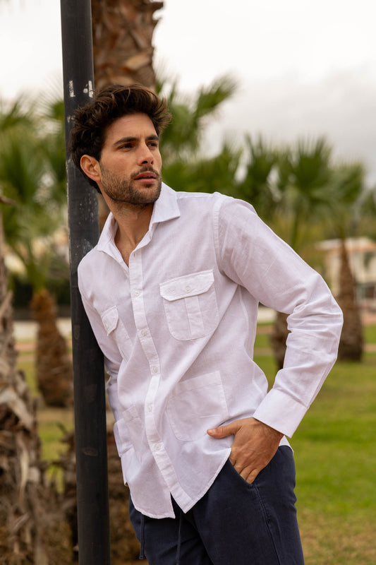 Guayabera Lino Blanca