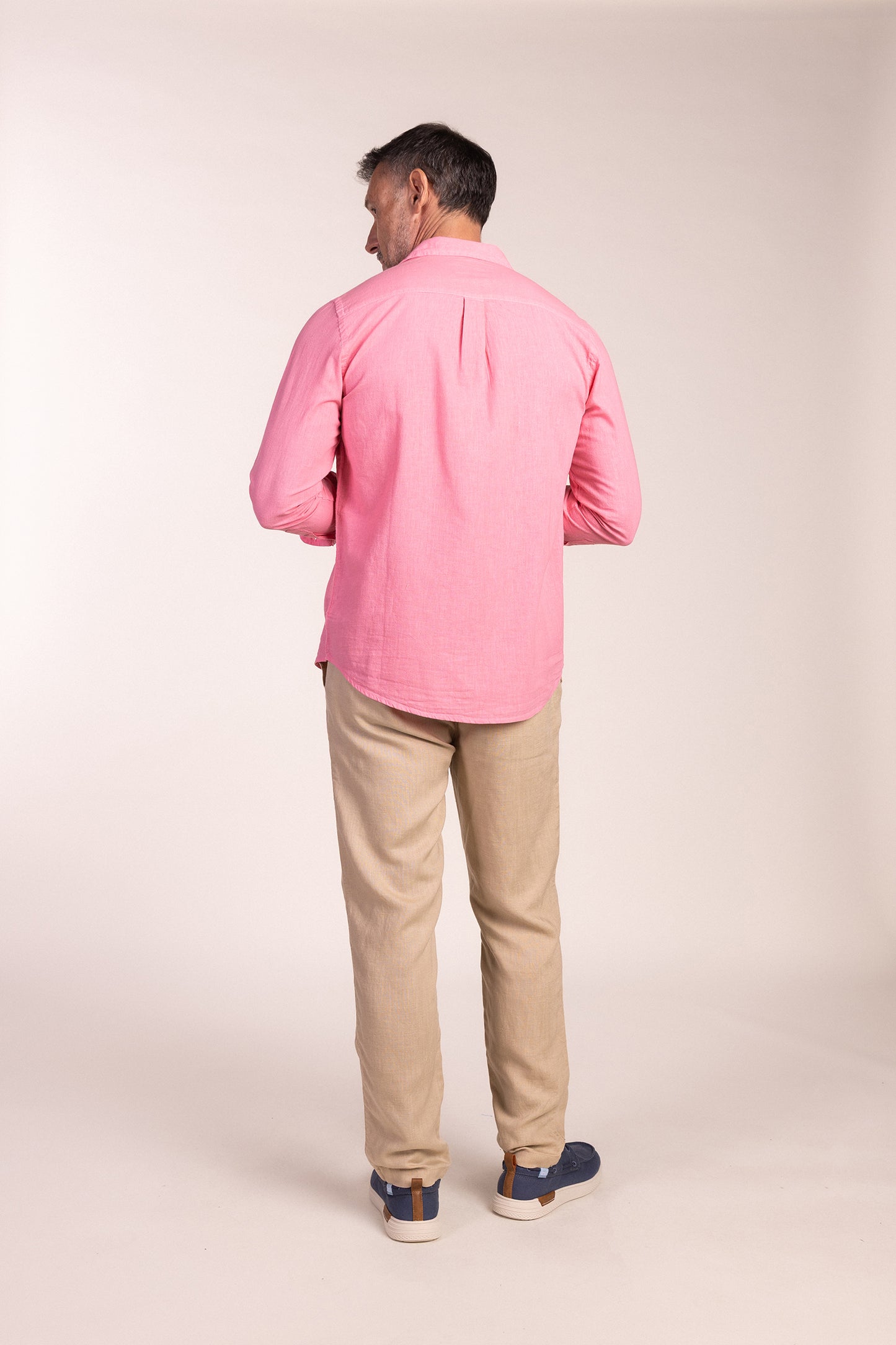 Camisa Lino Rosa Chicle | Capri