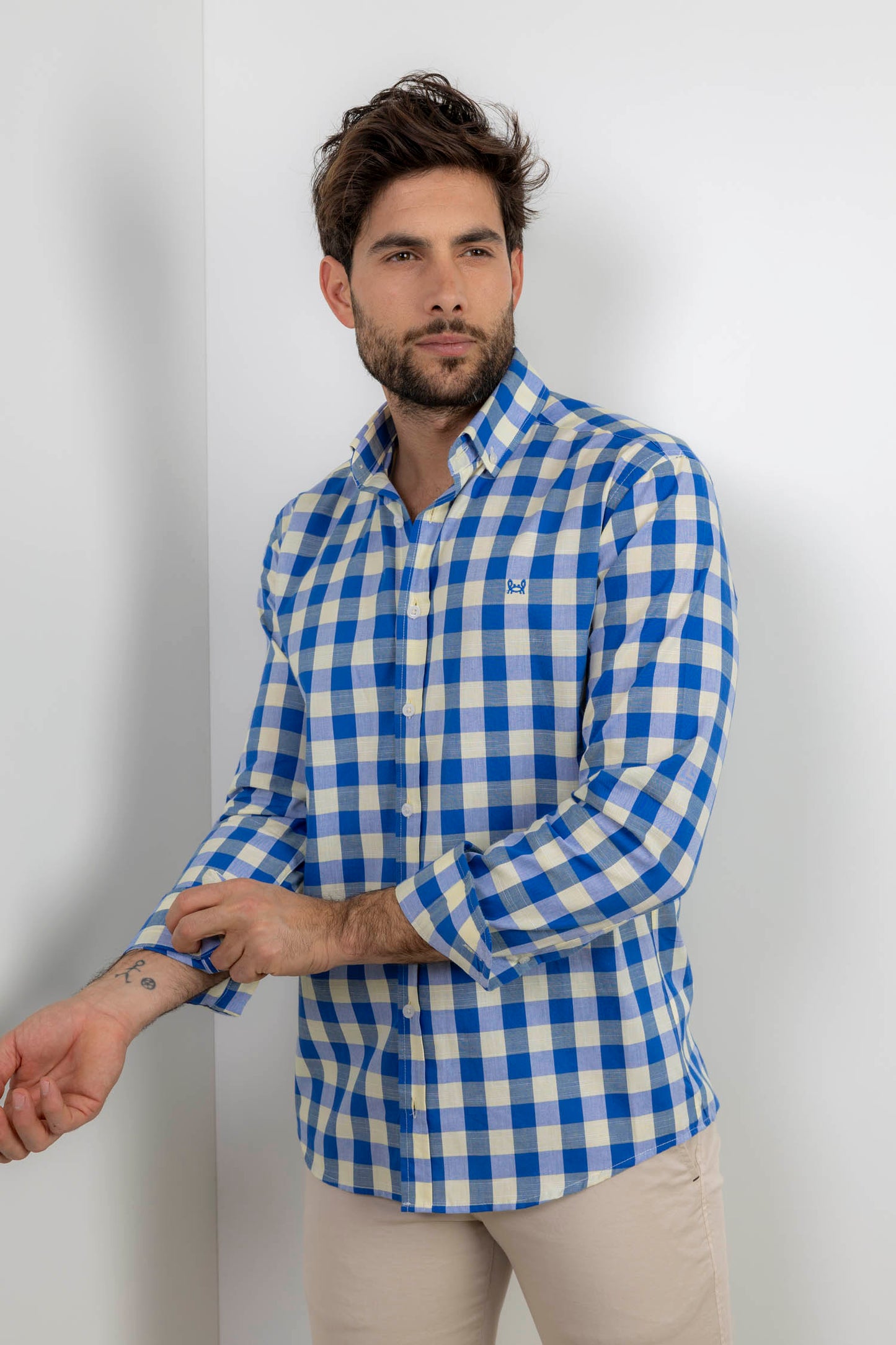 Camisa Cuadro Tinta Amarillo | Salobreña