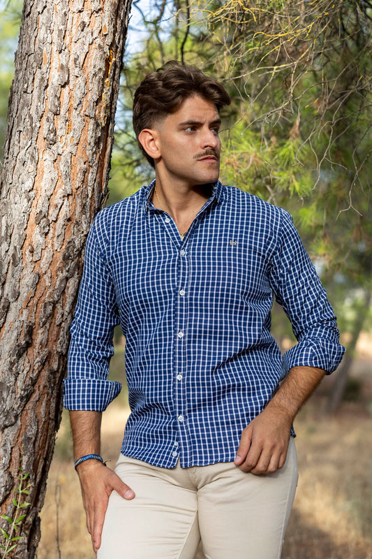Camisa Cuadros Algodón Azul | Santurce