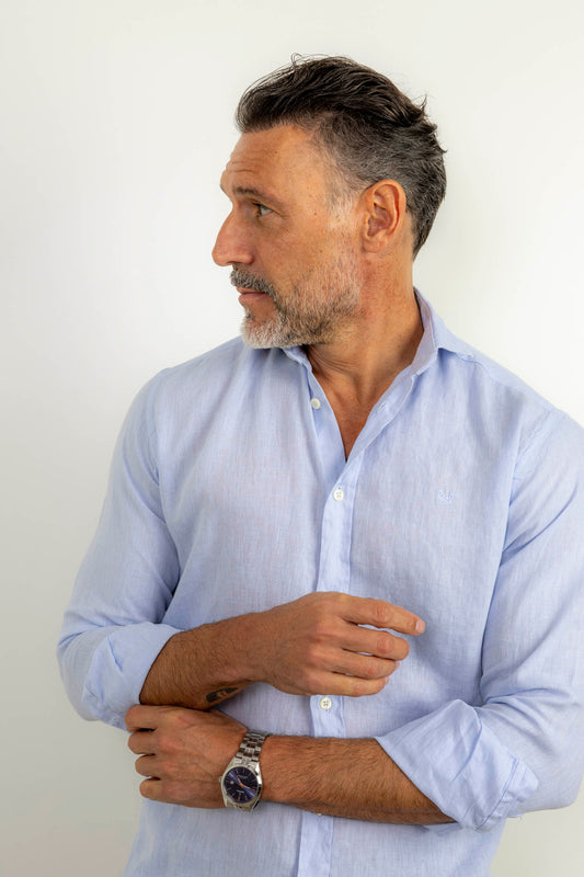 Camisa Lino Celeste | Lanzarote