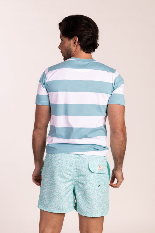 Camiseta Rayas Turquesa | Monaco