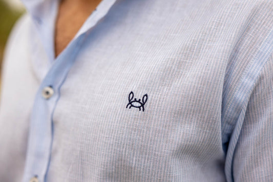 Camisa Lino Mini Raya Celeste | Linares