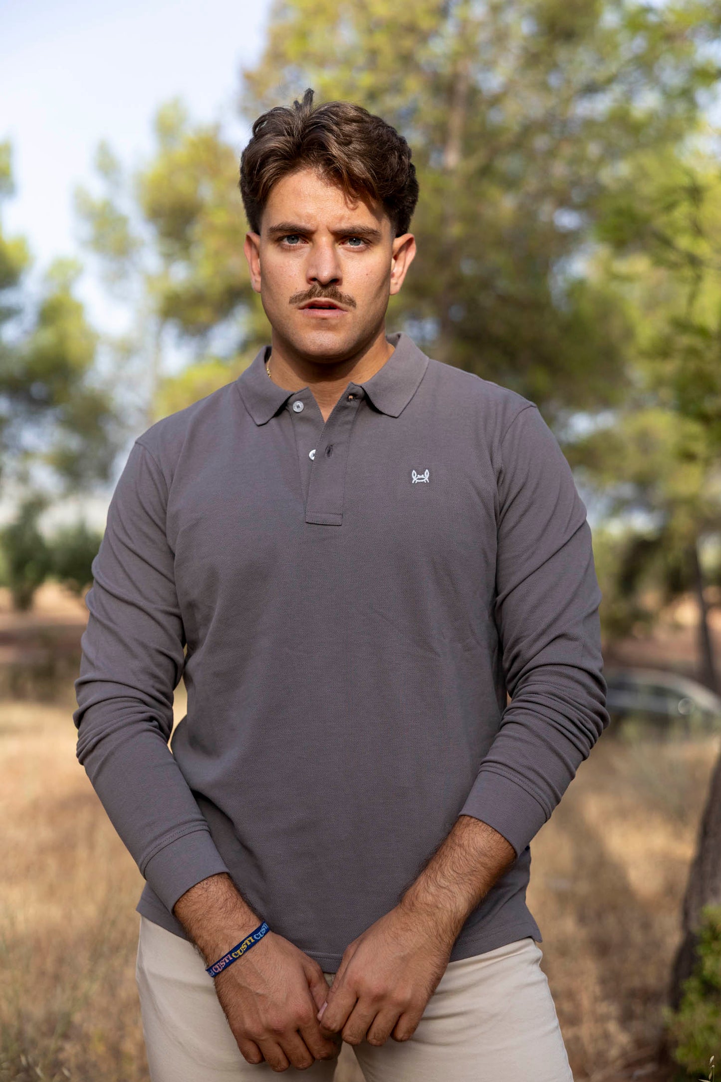 Polo Básico Manga Larga  |  Gris Ceniza