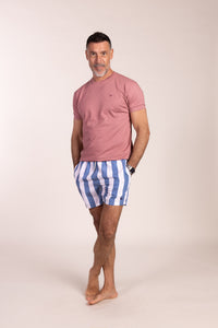 Camiseta Básica Manga Corta Rosa Pastel