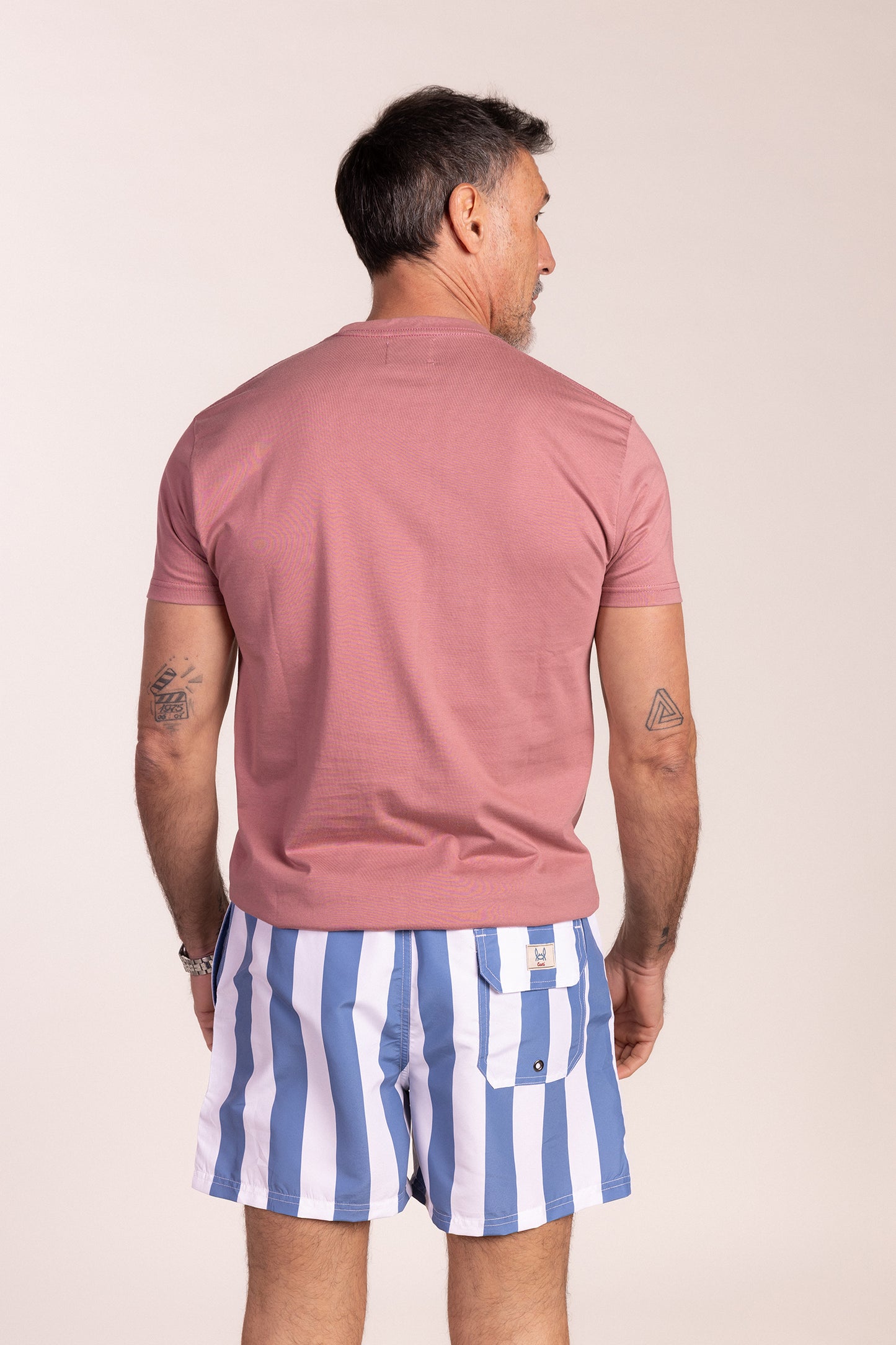 Camiseta Básica Manga Corta Rosa Pastel
