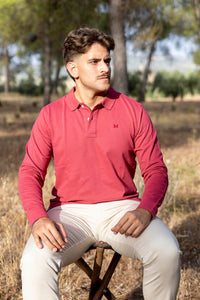 Polo Básico Manga Larga  |  Burdeos