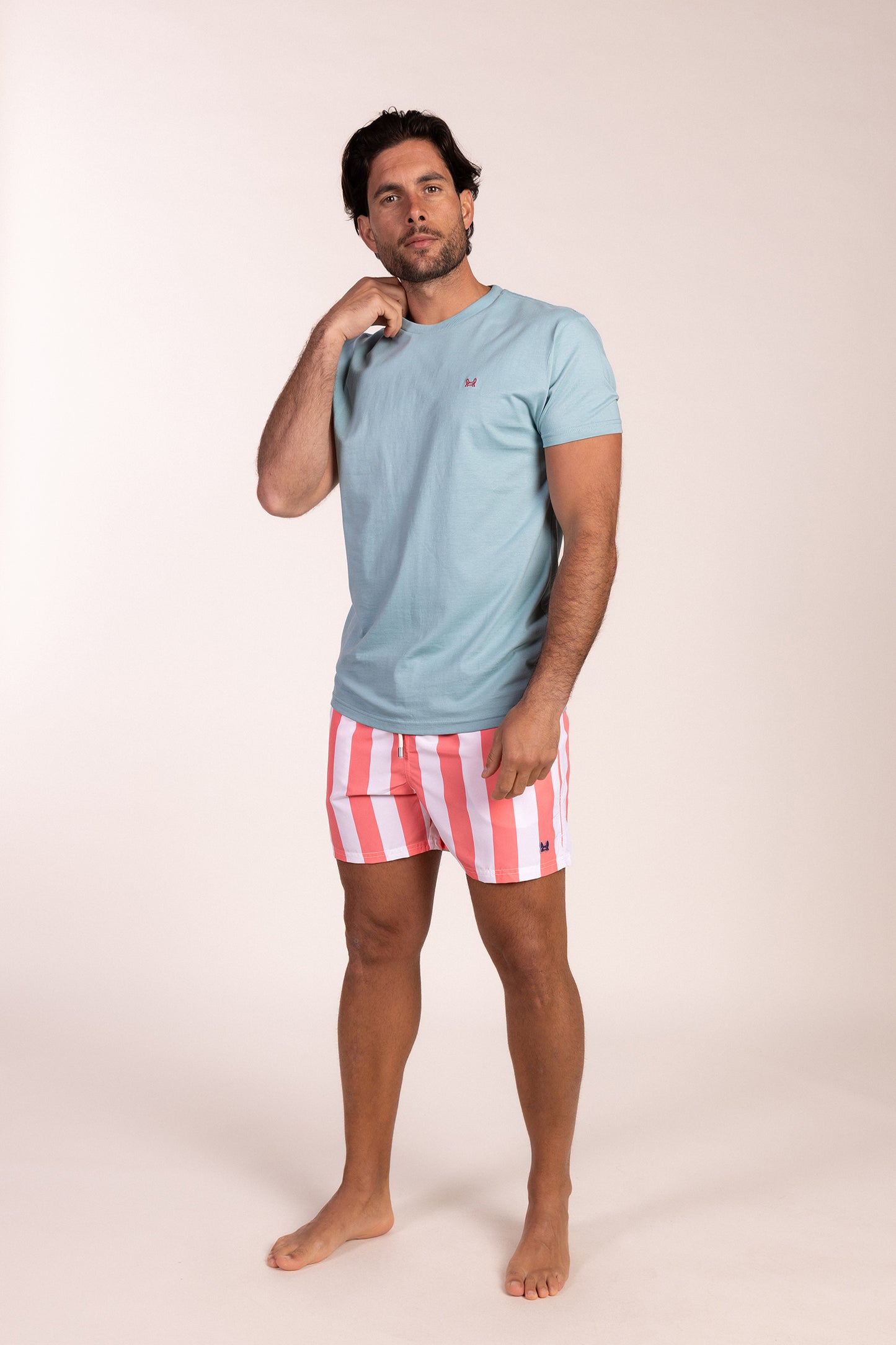 Camiseta Básica Manga Corta Azul Agua