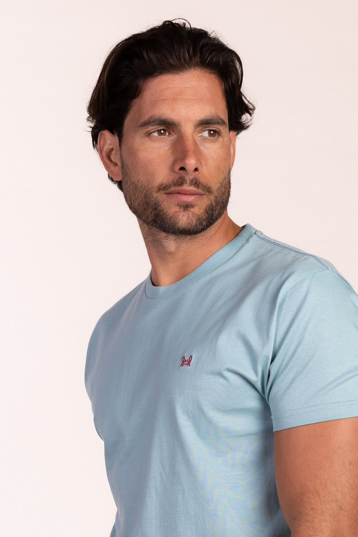 Camiseta Básica Manga Corta Azul Agua