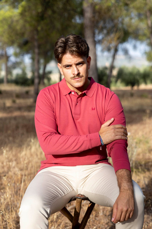 Polo Básico Manga Larga  |  Burdeos