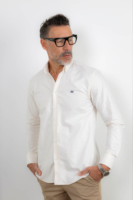Camisa Rayas Oxford Vainilla | Granada