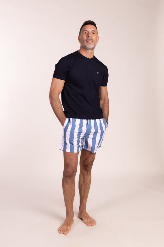 Camiseta Básica Manga Corta Azul Marino