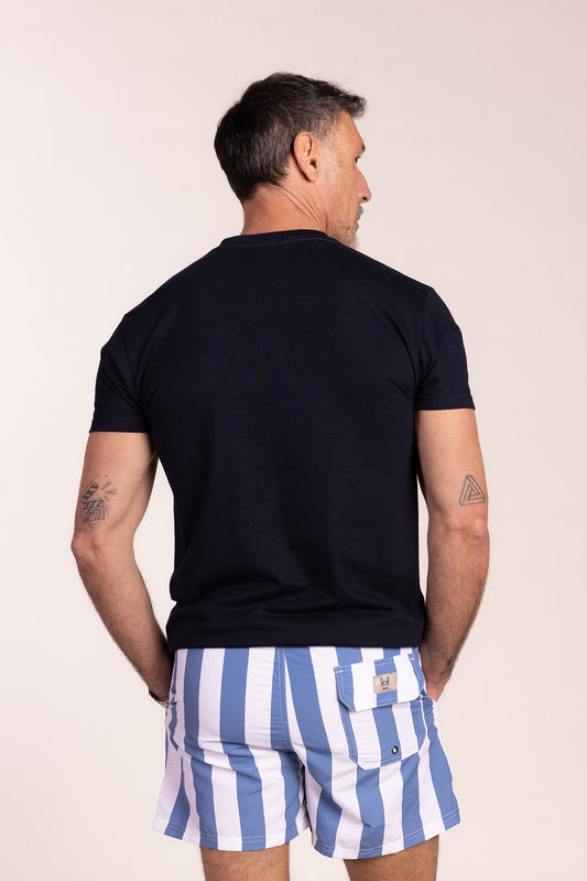 Camiseta Básica Manga Corta Azul Marino