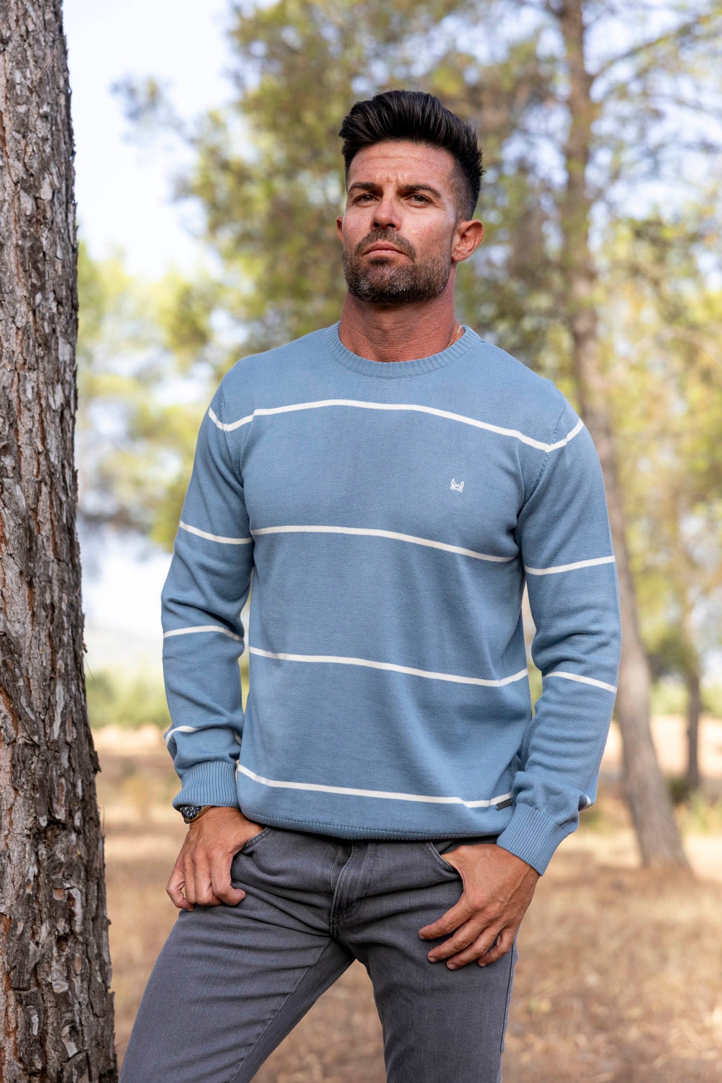 Jersey Raya Horizontal Azul Ácido