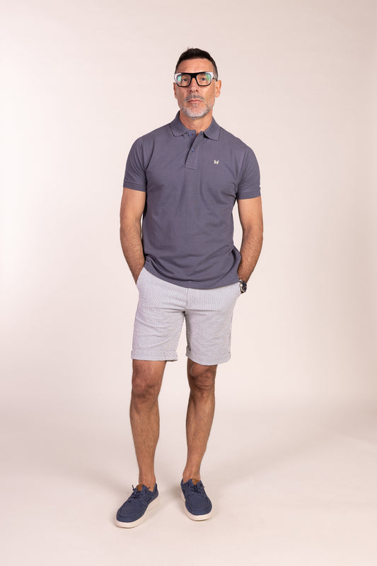 Polo Básico Manga Corta Plomo