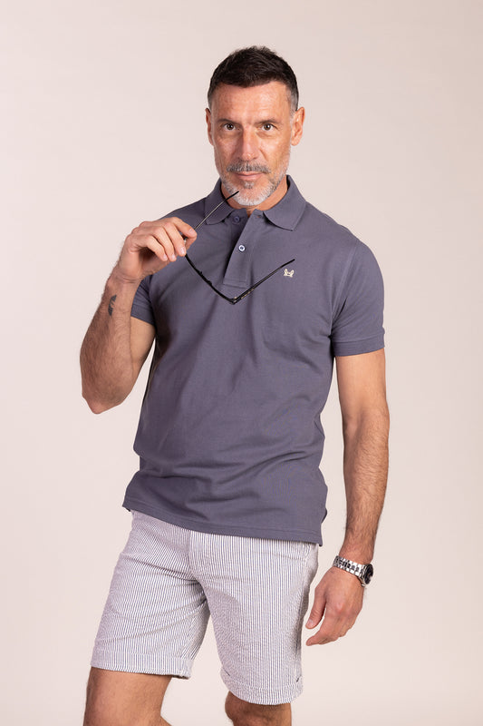Polo Básico Manga Corta Plomo