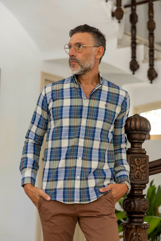 Camisa Cuadro Avellana Verde | Francia