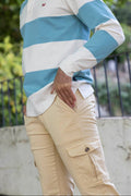 Pantalón Cargo Cintura Elástica Beige